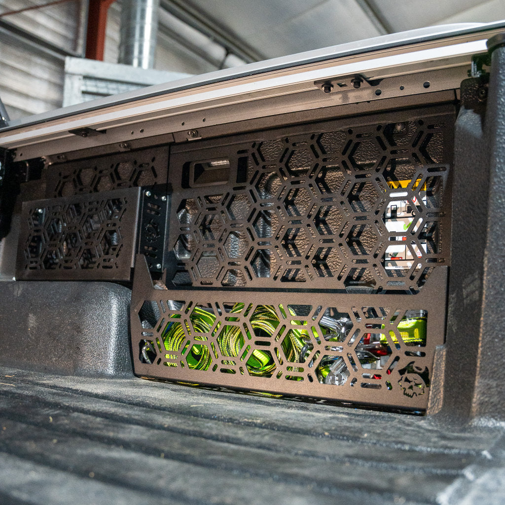 Molle Panel + Storage Pockets | Plastic Tub Liner & Factory Roller Shutter | Volkswagen Amarok 23+