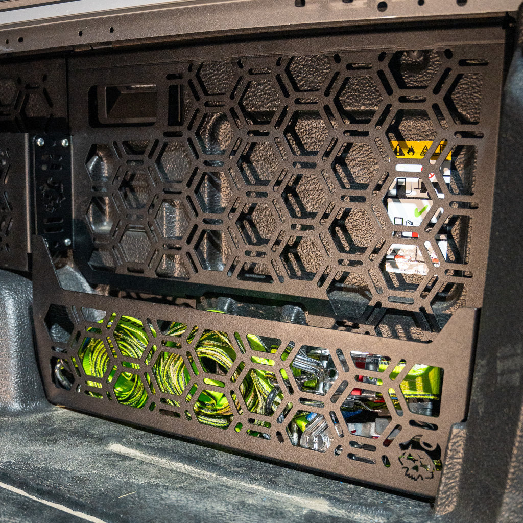 Molle Panel + Storage Pockets | Plastic Tub Liner & Factory Roller Shutter | Volkswagen Amarok 23+