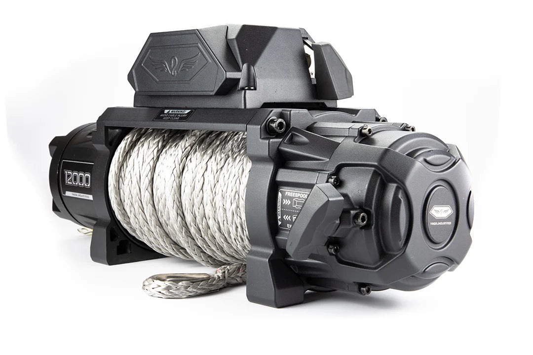 VIKOR Premium Lightweight 12V Winch (12,000lb) with Synthetic Rope