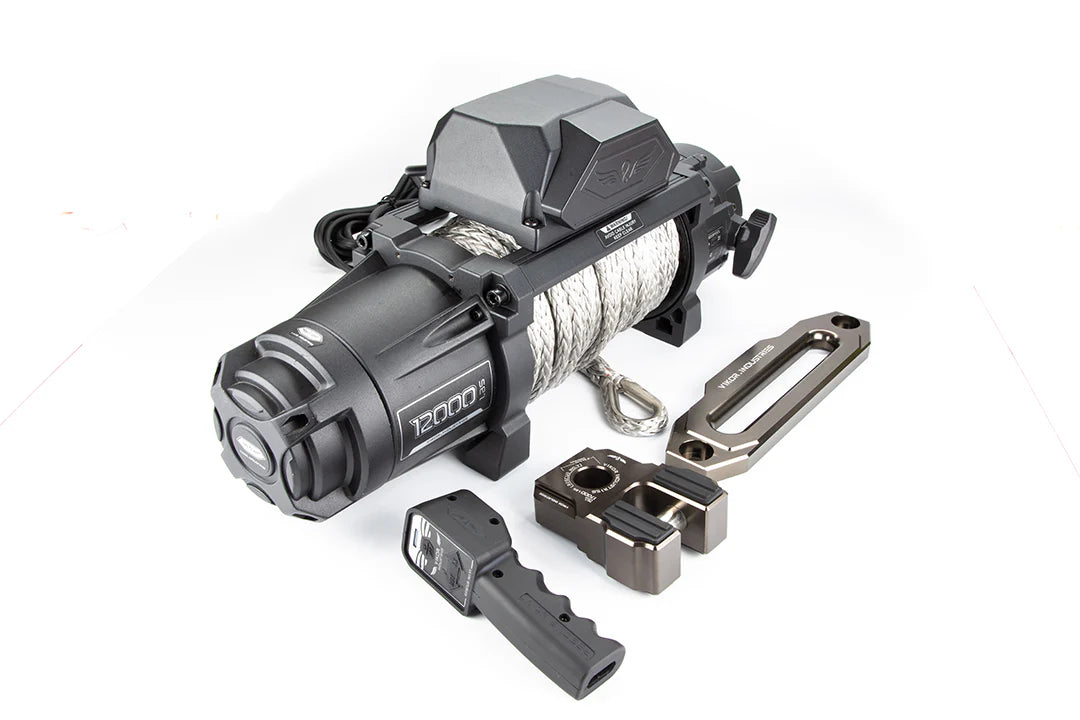 VIKOR Premium Lightweight 12V Winch (12,000lb) with Synthetic Rope